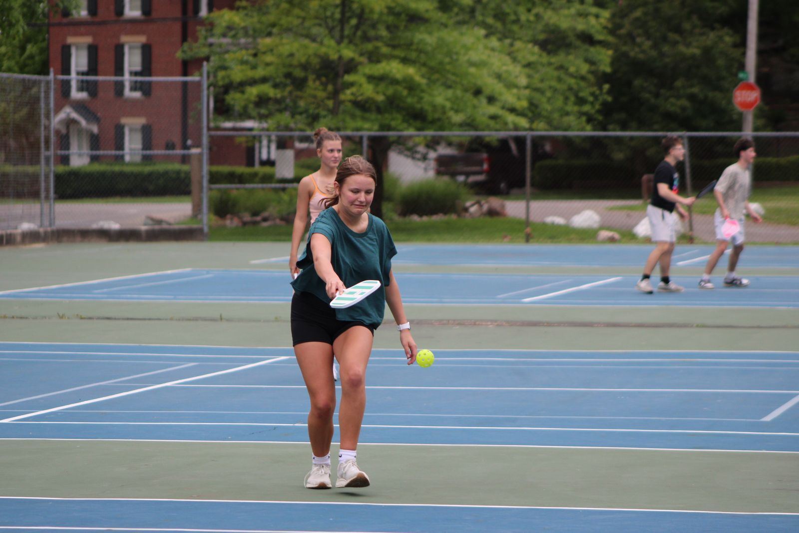 Players on an outdoor court